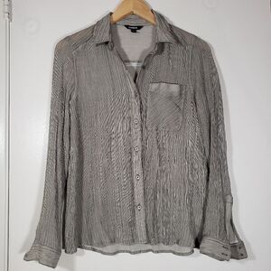 Express Striped Long Sleeve Button Down Shirt Size XS